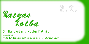 matyas kolba business card